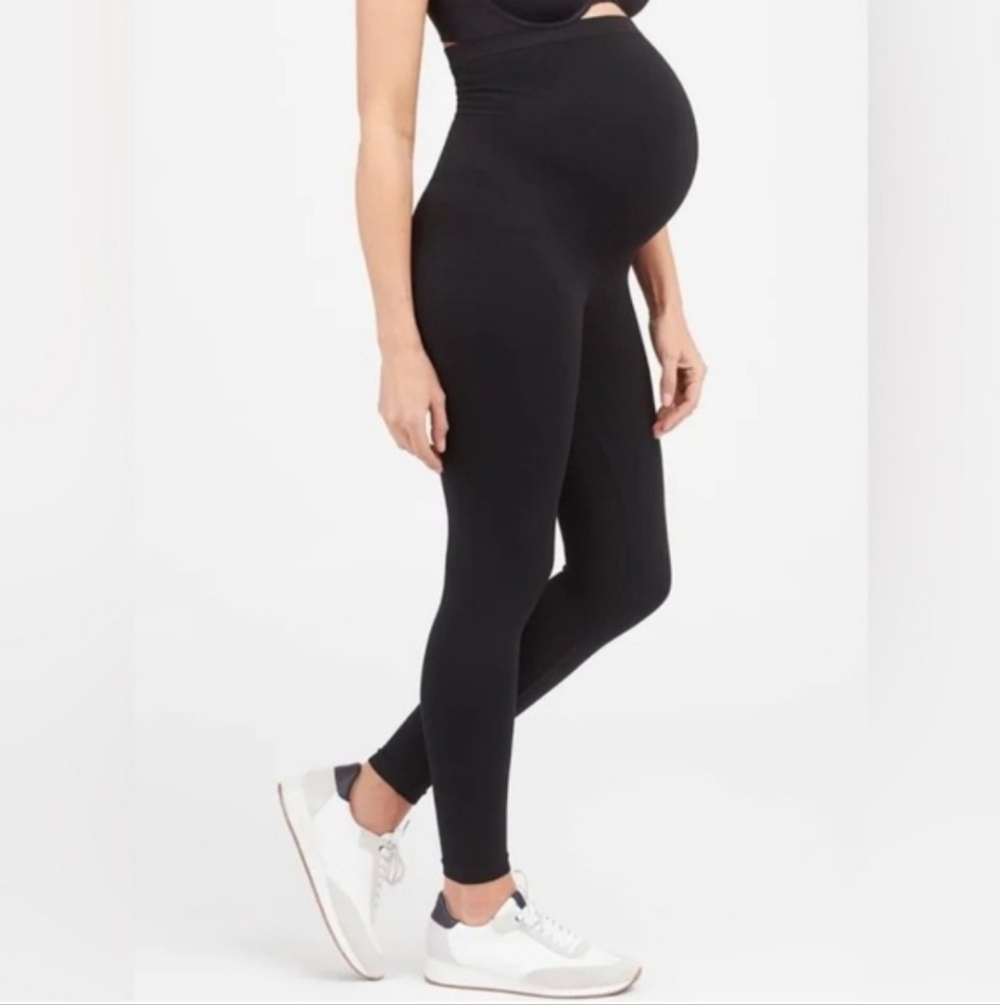 Spanx Black Maternity High Waisted Leggings Size Medium